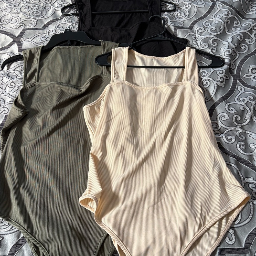 SHEIN Black and Cream Bodysuits